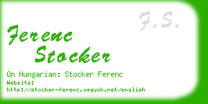 ferenc stocker business card